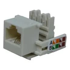 Conector Fêmea Rj11 KEYSTONE Cat3 4 Vias Bege - Kit 10 unidades