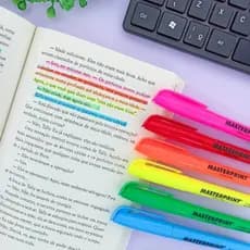 Kit 6 Marca Textos (3 Neon + 3 Pastel ) Canetas Marca texto Masterprint