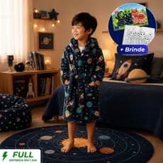Roupão Infantil Com Capuz Manga Longa e Bolso Em Microfibra Plush Inverno Piscina Menino e Menina