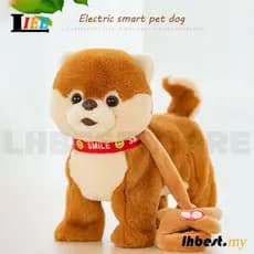 Cão Robô De Pelúcia Interativo Brinquedos Eletrônicos Cachorro De Estimação Trela De Casca Para Crianças Presentes De Aniversário