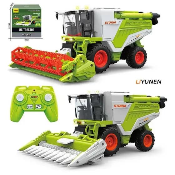 RC Fazenda Colheitadeira Trator Caminhão Simulação Brinquedos Fumar Controle Remoto Carro Agrícola Spray Nevoeiro Eletrô