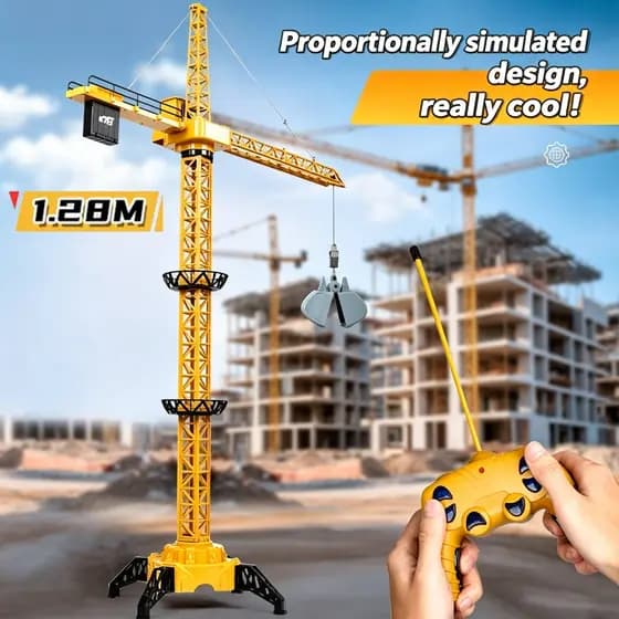 Atualizado 128CM RC Torre Guindaste Brinquedo 2.4G Controle Remoto De Construção 6CH 680 Rotação Elevador Modelo Para Cr