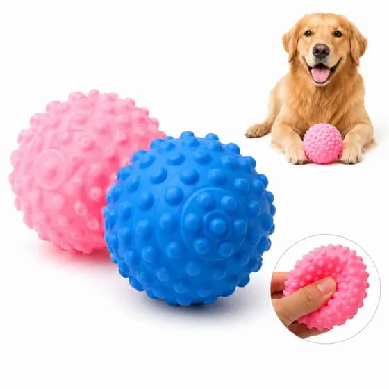 Kit 2 Bolinhas Cravo Pet Brinquedo Mordedor Cachorro Cães Gatos Flexível Resistente Sortidas