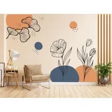 Adesivo Papel Parede Boho Minimalismo Orgânico Floral B145