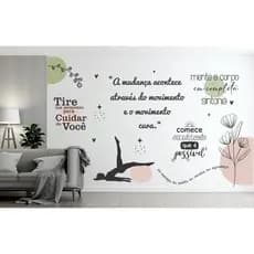 Adesivo de parede para Studio de Pilates boho minimalista PB183