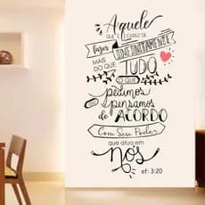 Adesivo Decorativo de Parede Frase Bíblica “Aquele Que Faz” | Versículo de Fé e Inspiração