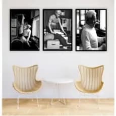 Quadros moldura preta kit com 3 unidades Joseph