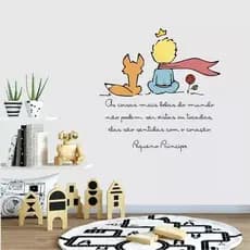 Papel de Parede Adesivo Infantil Pequeno Príncipe | Frase Coisas Belas | Decoração Kids