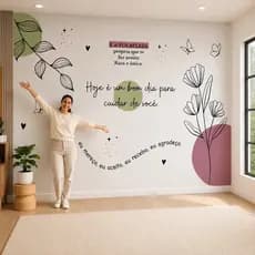 Adesivo de parede hoje é um dia bom ,motivacionais decoração criativa estúdio salão floral FM11