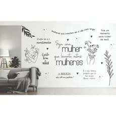 Adesivo de parede seja uma mulher ,motivacionais decoração estúdio salão floral FM3 sem colorido