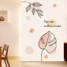 Adesivo Parede Boho Chic Minimalista Flor Frase Versão B462