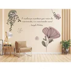 Papel de Parede Pilates Frase Motivacional Movimento Cura Academia Estúdio BP53