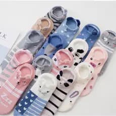Kit Meia Sapatilha Invisível Pompom Feminina Bichinhos