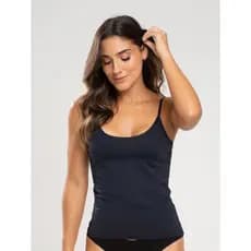 Regata Feminina Fitness em Poliamida Alça Fina Não Transparente Academia Slim Básica