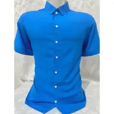Camisa masculina lisa de manga curta de viscose