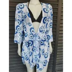 kit saia de praia feminina tule babado novo