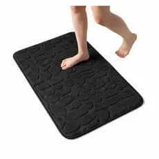 Tapete Banheiro Antiderrapante Pedras - Preto, utensílio para banheiro tapete, tapete pra banheiro, tapete pra cozinha