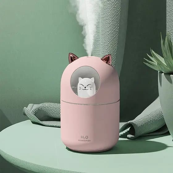 Umidificador Aromatizador Difusor Infantil Gatinho Luz Rgb, Mini umificador, Umificador de mesa infantil de Gatinho