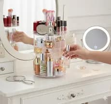 Organizador Giratório 360° Acrílico, organizador de maquiagem, porta maquiagem, suporte para maquiagem
