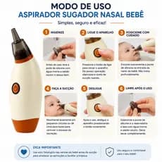 Aspirador Nasal Elétrico para Bebês, Desentupidor nasal pra bebê, desentupidor nasal infantil