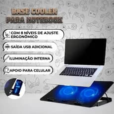 Base Cooler para Notebook + Suporte para Celular, Suporte para notebook, suporte de mesa para notebook