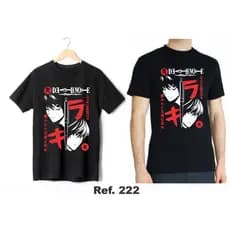 Camisa Camiseta 100% Algodão Unissex Geek Anime Death Note Light Yagami, L