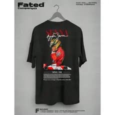 Camiseta Básica Ayrton Senna MP4/4 1988 Frente e verso coleção Fated car 100% algodão