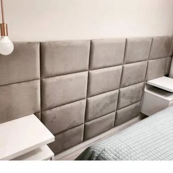 Cabeceira Modular Estofada em Veludo Autocolante Kit 3 a 10 Módulos Casal Queen King