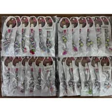 Kit com 12 Pulseiras Infantis Coloridas Ajustáveis com Pingentes Femininas Presente