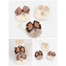 Kit com 3 Xuxinha de Pelúcia com Laço Xadrez – Elástico de Cabelo Feminino Macio, Fofo e Elegante