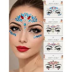 Face Gems Strass Facial Autoadesivo | Adesivo para Rosto Maquiagem Festa