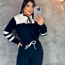 Promoção Conjunto Feminino Inverno com Capuz - Moda Elegância Conforto