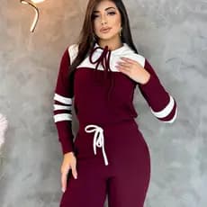 Promoção Conjunto Feminino Inverno com Capuz - Conjunto de Frio Agasalho Elegante