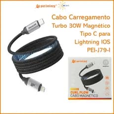 Cabo Carregamento Turbo 30W Magnético Tipo C para Lightning IOS Peining PEI-J79-I