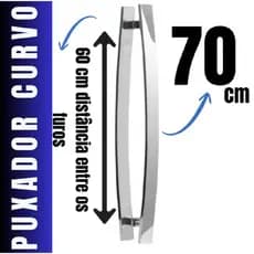 Puxador curvo 70 Cm Para Porta De Madeira ou Vidro ou Portão