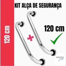Alça barra de apoio corrimão de 1.20 cm kit com 2, segurança, escada, idoso