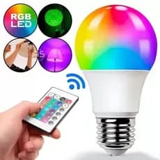 Lampada Led Bulbo RGB 16 Cores Bocal E27 COM Controle Remoto 220v