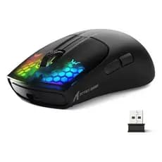 Mouse Gamer Sem Fio Attack Shark X5 4000 Dpi Paw3212 RGB Tri Mode Wireless Usb Bluetooth Preto