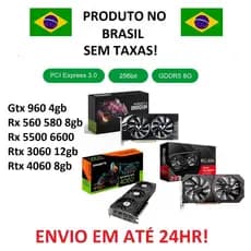 Placa De Vídeo Rx 580 8gb, 560 4gb, Rtx 4060 3060 2060, Gtx 960, Rx 5500 6600 Gamer Diversos Modelos Original Com Nota