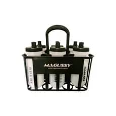 Kit com 6 squeezes 500 ml + cesta para garrafas porta squeeze original Magussy