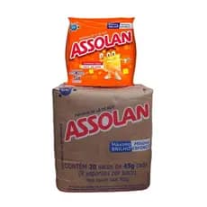Esponja de Lã de Aço Assolan - Fardo com 20 pacotes de 45g (pacote com 8 unidades).
