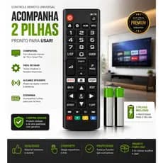 Controle Remoto Compatível TV LG Smart LCD LED + 2 Pilhas Grátis