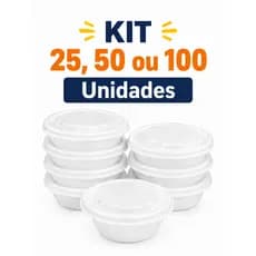 Kit Cumbuca Térmica Isopor 300ml Com Tampa 25 50 100 Unidades Marmita Caldo Açaí Delivery