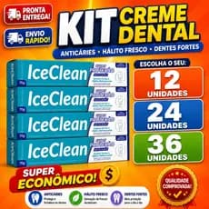 Kit Creme Dental IceClean 12 24 36 Unidades Anticáries Hálito Fresco