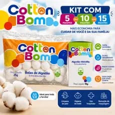 Kit Algodão Hidrófilo Sortido Cotton Bom 5 10 ou15 Pacotes Bolas e Algodão Multiuso Extra Absorvente