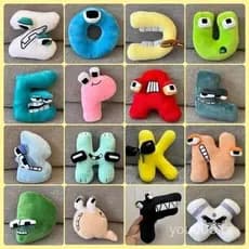 Brinquedo de Pelúcia Alfabeto e Números, 26 Letras e Números de 0 a 9, Boneco de Pelúcia para Crianças, Presente para Fe