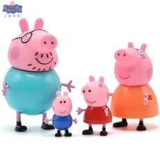 Conjunto de 4 Peças Figuras da Família Peppa Pig e George Pig Brinquedos Infantis Presente de Aniversário e Feriados SJT