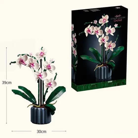 608 Peças de Orquídeas Lego 10311, Blocos de Montar para Buquê, Brinquedos Educativos para Presentes de Férias e Decoraç