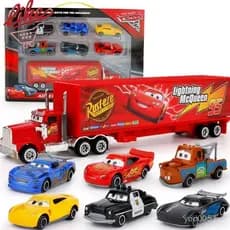 Brinquedo Hot Wheels 7pcs/Conjunto Carro Pixar 3 Relâmpago McQueen Jackson Storm Mack Tio Caminhão Modelo de Metal Fundi
