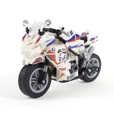 Motocicleta de Corrida Estilo Locomotiva – Blocos de Encaixe, Modelo Esportivo, Brinquedo Educativo